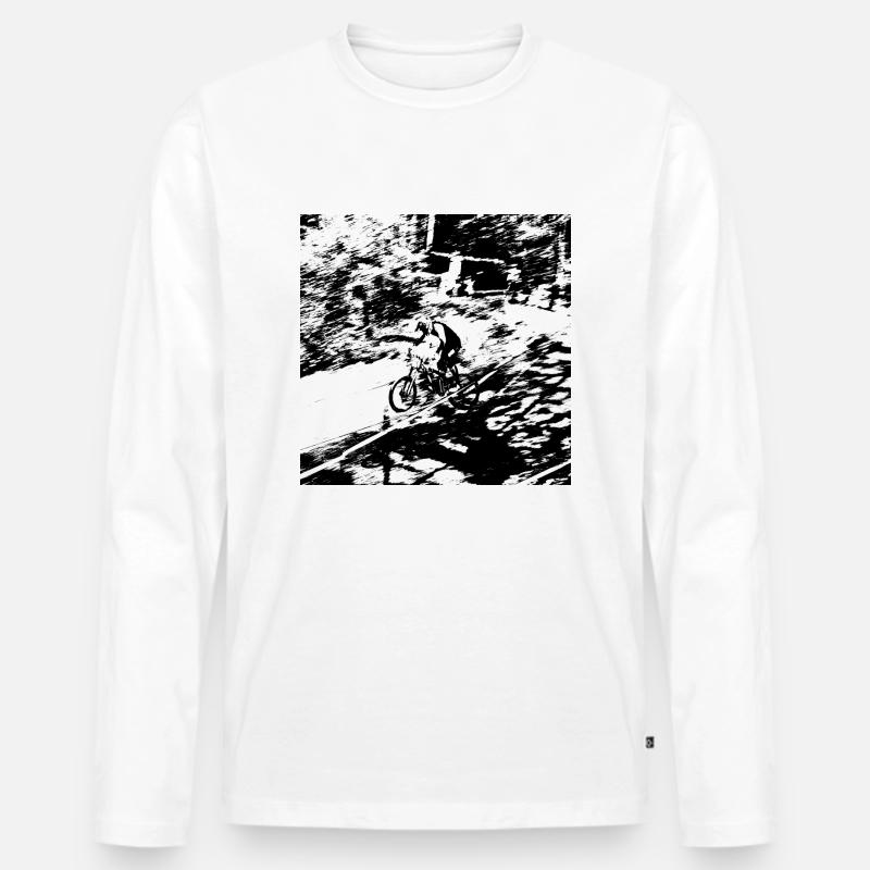 MTB MTB Abfahrt - Männer Premium Bio Langarmshirt - Weiß