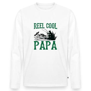 Echt Cooler Papa - Männer Premium Bio Langarmshirt - Weiß - Vorne - Nico (187cm)