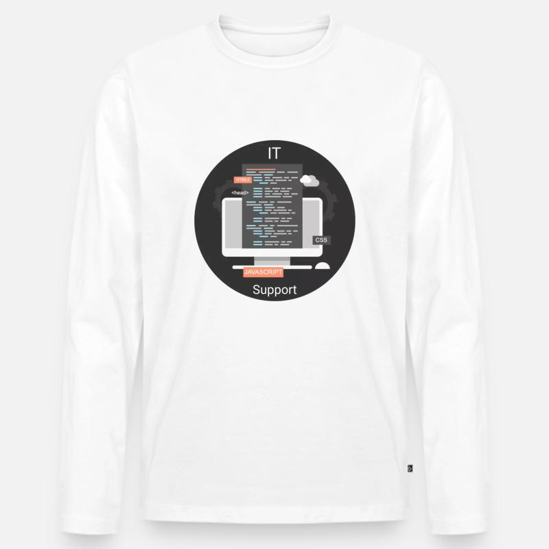 IT Support - Männer Premium Bio Langarmshirt - Weiß