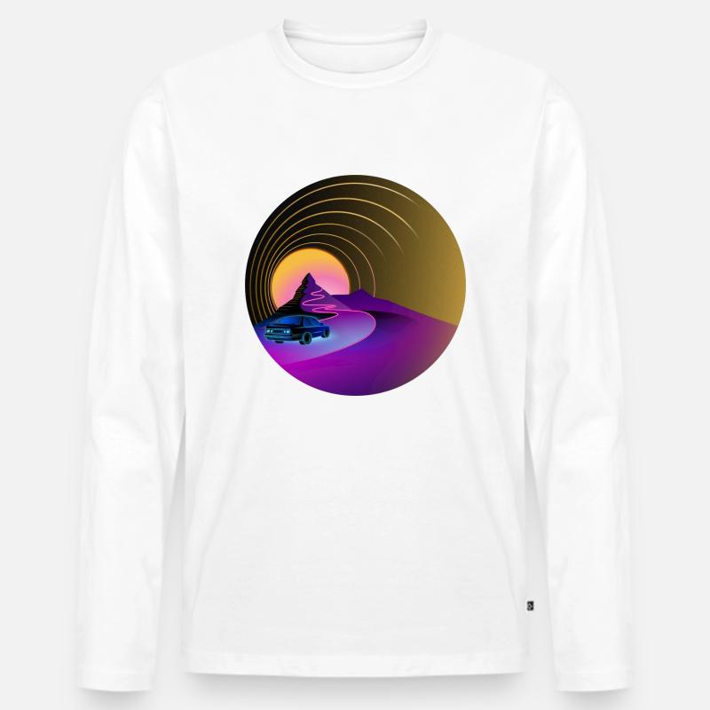 E30 - Retro - Synthwave - Style - Männer Premium Bio Langarmshirt - Weiß
