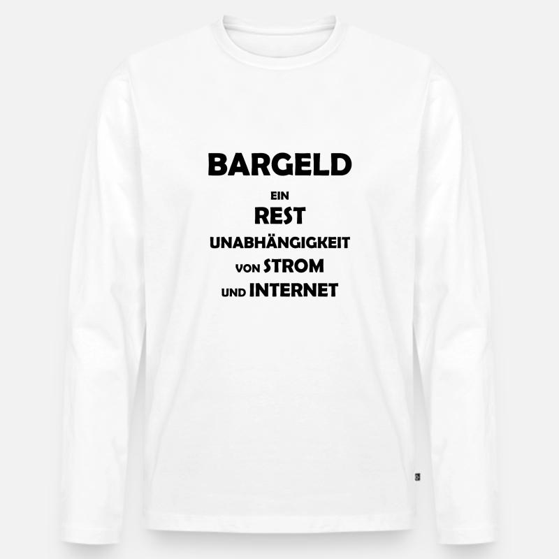 Bargeld - Männer Premium Bio Langarmshirt - Weiß