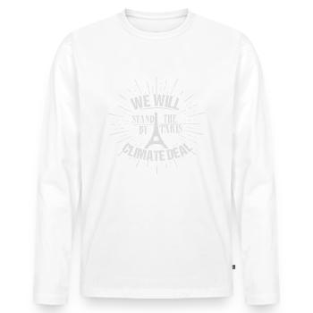WIR WERDEN DEN DEAL ABSCHLIESSEN - Männer Premium Bio Langarmshirt - Weiß - Vorne - Nico (187cm)