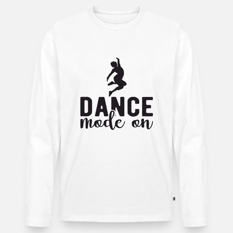 Dance Mode on - Männer Premium Bio Langarmshirt - Weiß