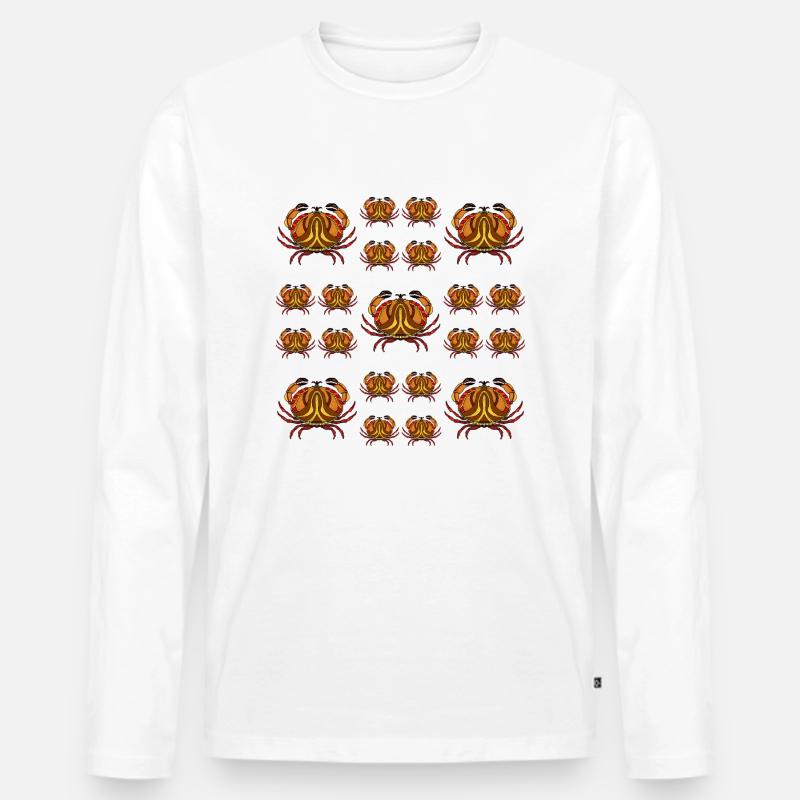 Krebs - Männer Premium Bio Langarmshirt - Weiß