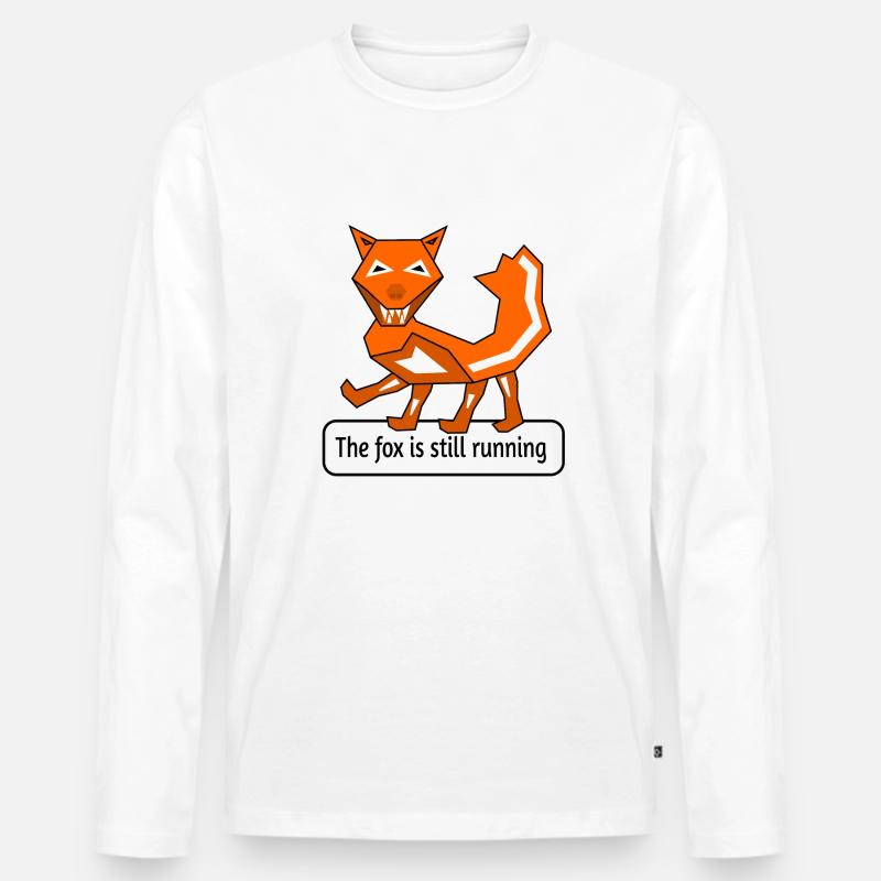 The fox is still running - Männer Premium Bio Langarmshirt - Weiß