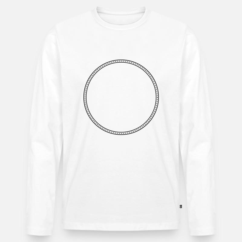 Punkte Kreis Rahmen Dekor - Männer Premium Bio Langarmshirt - Weiß