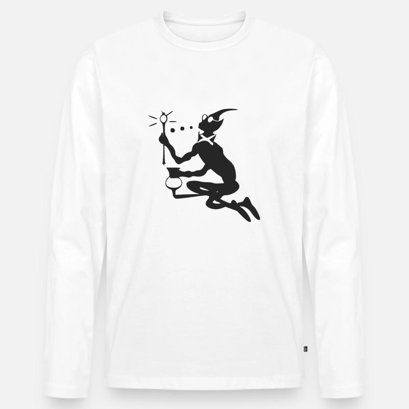 Bako der Zauberer - Männer Premium Bio Langarmshirt - Weiß