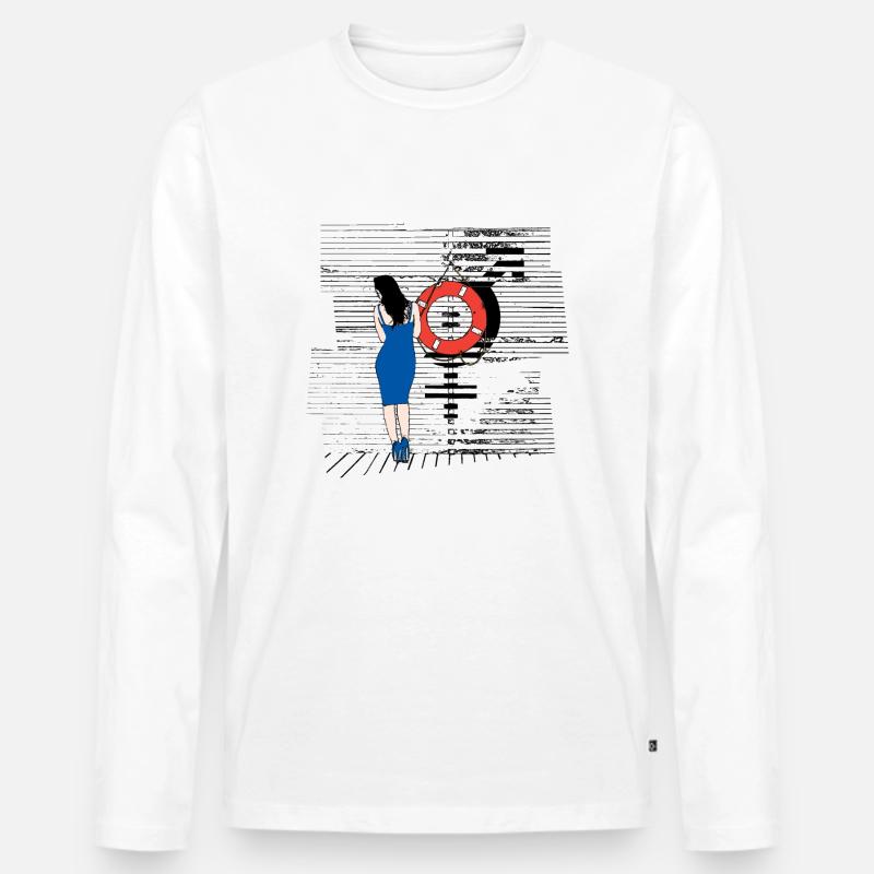 #LibertéÉgalité... - Männer Premium Bio Langarmshirt - Weiß