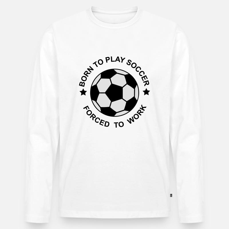 Fußball - Männer Premium Bio Langarmshirt - Weiß
