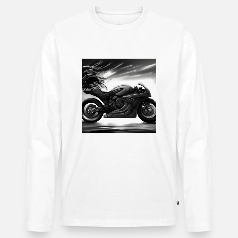 Motorrad - Männer Premium Bio Langarmshirt - Weiß