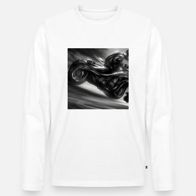 Motorrad - Männer Premium Bio Langarmshirt - Weiß