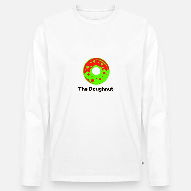 The Doughnut - Männer Premium Bio Langarmshirt - Weiß