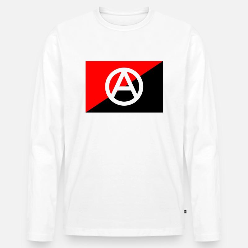 Anarchie - Männer Premium Bio Langarmshirt - Weiß