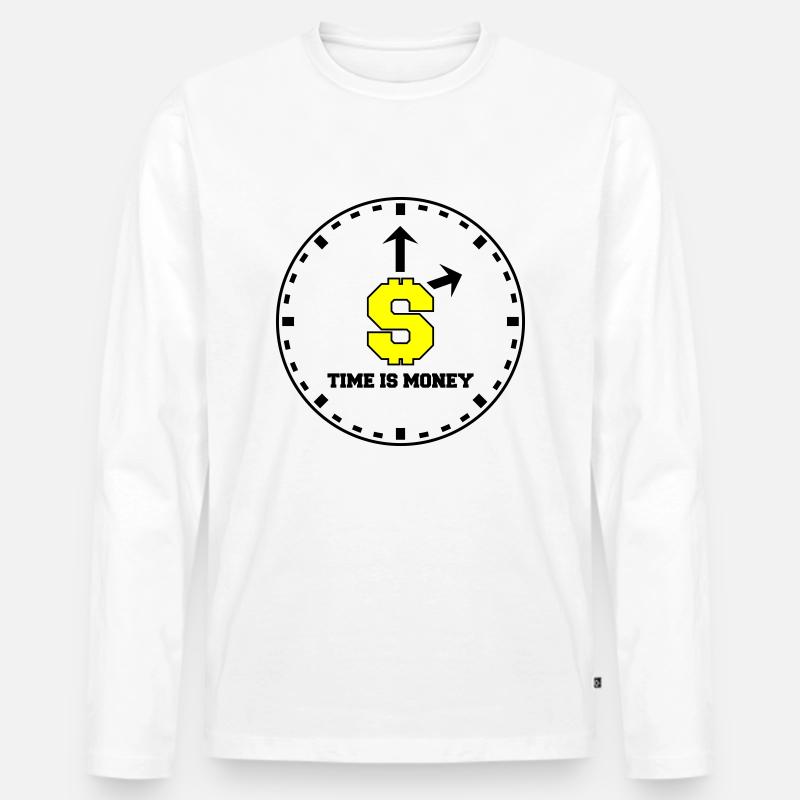 time is money 2 - Männer Premium Bio Langarmshirt - Weiß