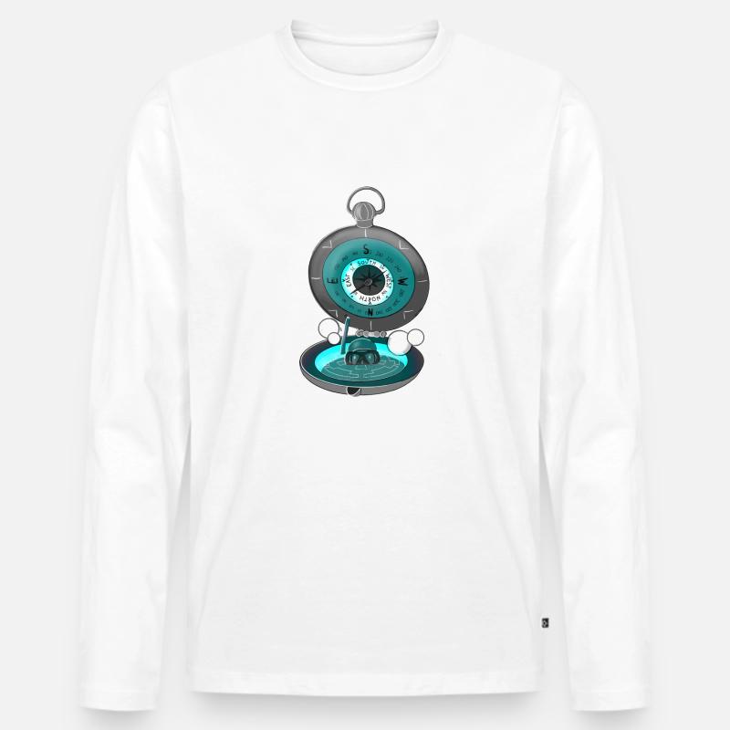 Navi Dive Scuba Tauchen Diving Navigation Hobby - Männer Premium Bio Langarmshirt - Weiß