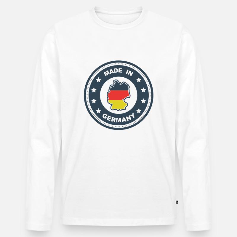 Made in Germany - Männer Premium Bio Langarmshirt - Weiß
