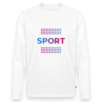 Sport 2023 1 - T-shirt manches longues Premium bio Homme - blanc - Devant - Nico (187cm)