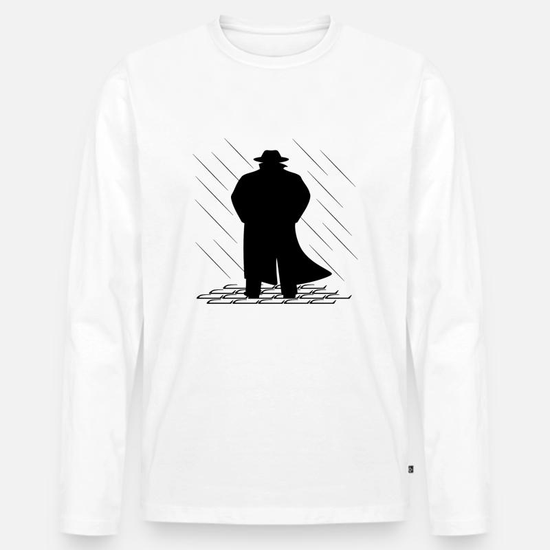 Rainman - Männer Premium Bio Langarmshirt - Weiß