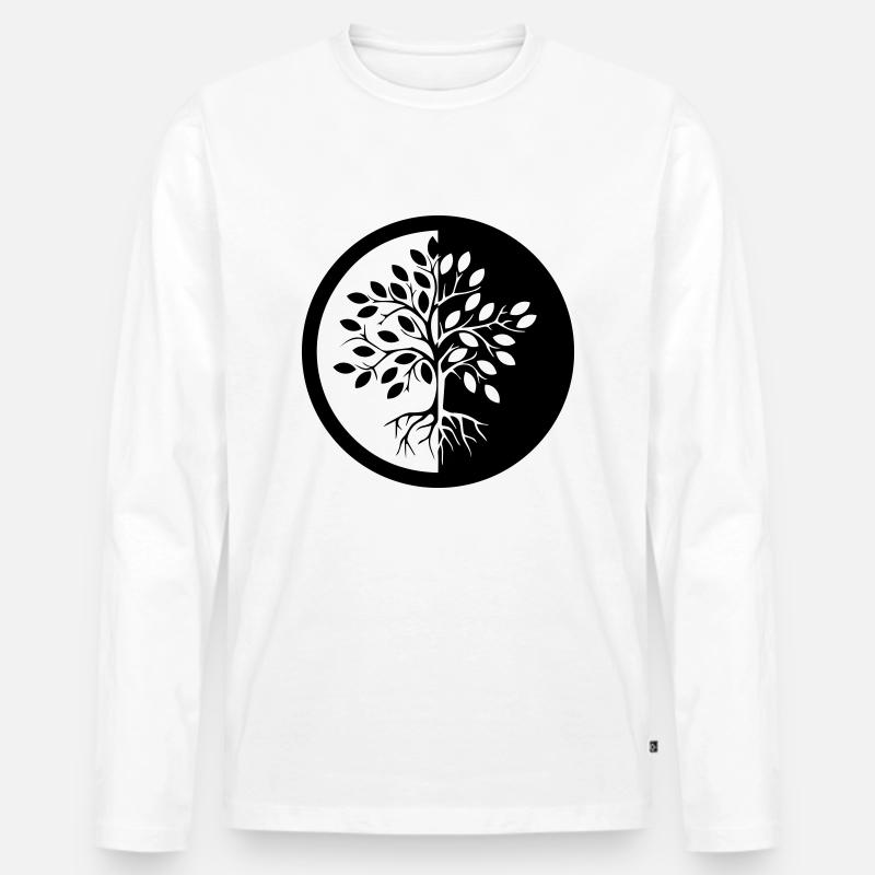 BAUM DES LEBENS - Männer Premium Bio Langarmshirt - Weiß