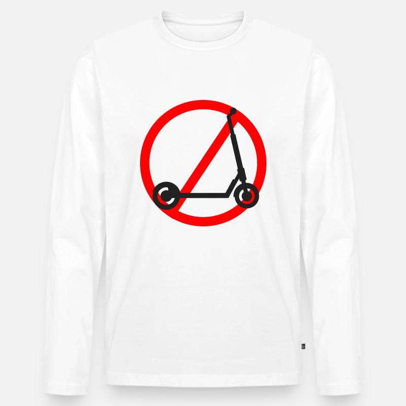 E-Scooter Roller - Männer Premium Bio Langarmshirt - Weiß