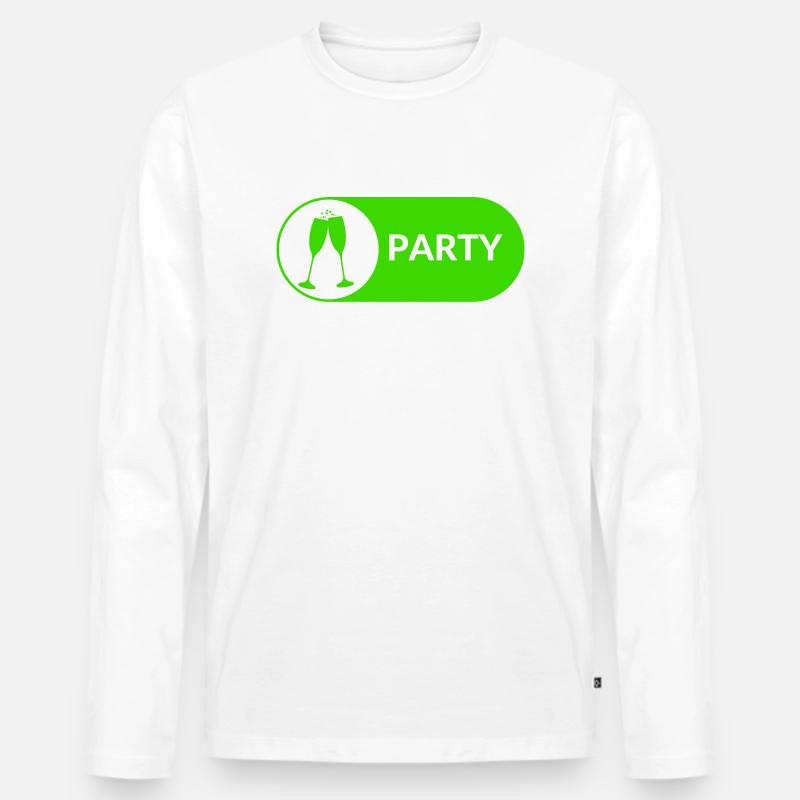 Party-Button - Männer Premium Bio Langarmshirt - Weiß