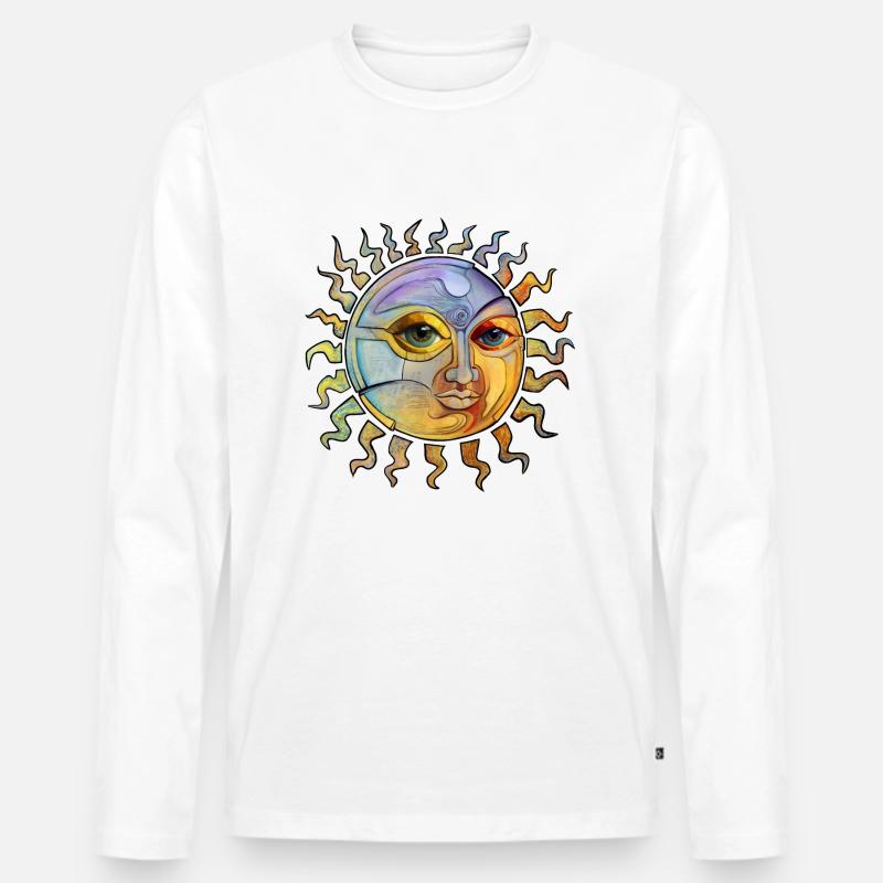 Sun - Männer Premium Bio Langarmshirt - Weiß