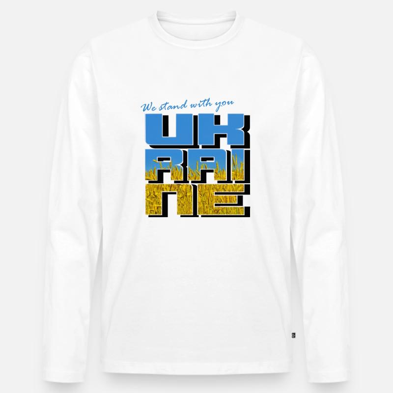 We stand with you - Männer Premium Bio Langarmshirt - Weiß