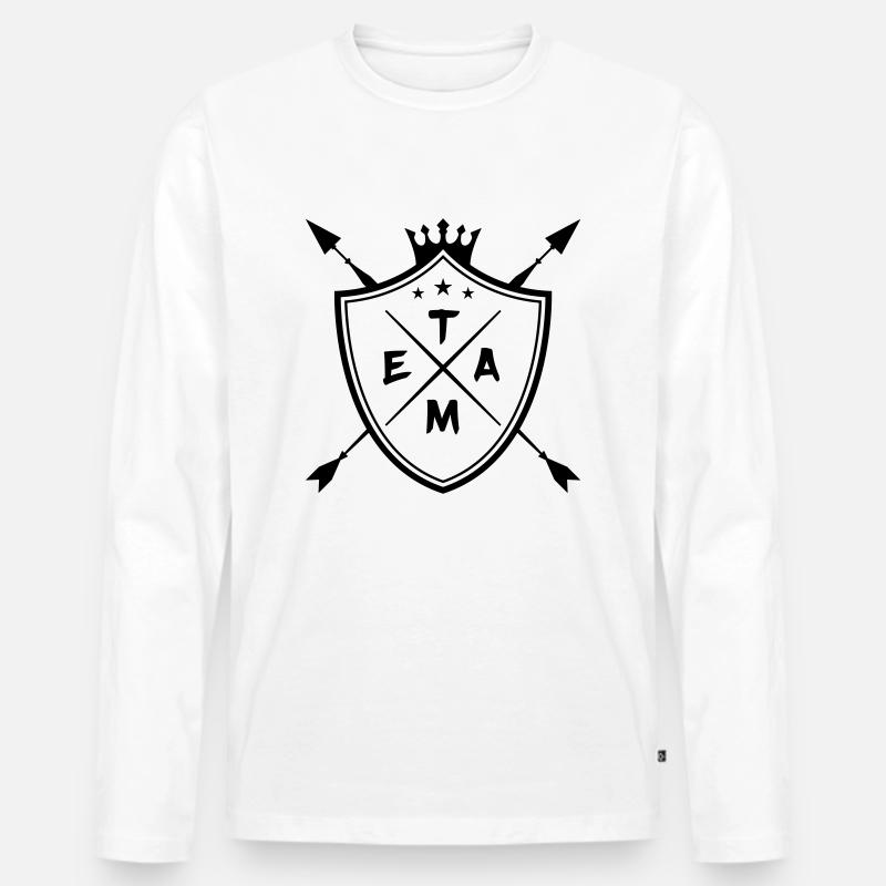 team wappen - Männer Premium Bio Langarmshirt - Weiß