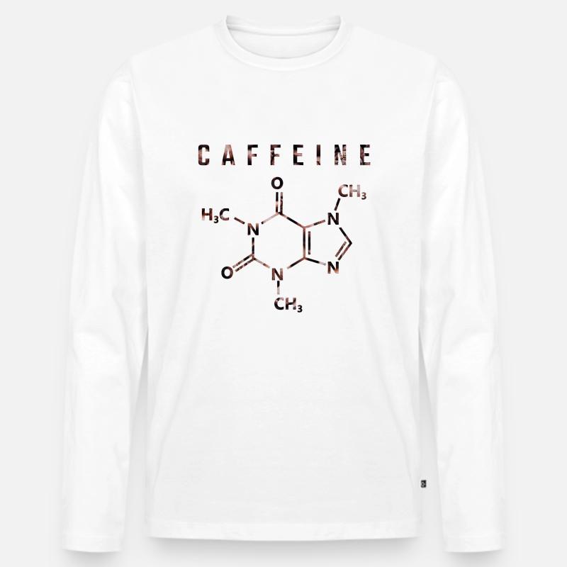 Koffein-Molekül - Männer Premium Bio Langarmshirt - Weiß