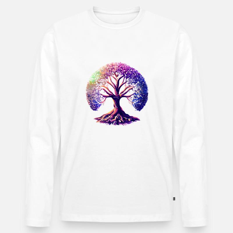 Lebensbaum Baum des Lebens keltischer Lebensbaum - Männer Premium Bio Langarmshirt - Weiß
