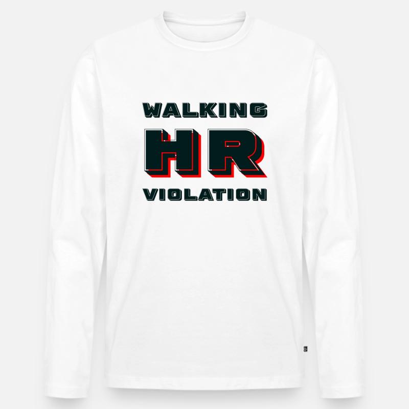 wandelnder HR-Verstoß - Männer Premium Bio Langarmshirt - Weiß