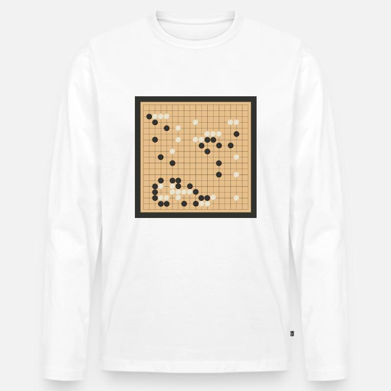 boardgame chess backgammon game night - Männer Premium Bio Langarmshirt - Weiß