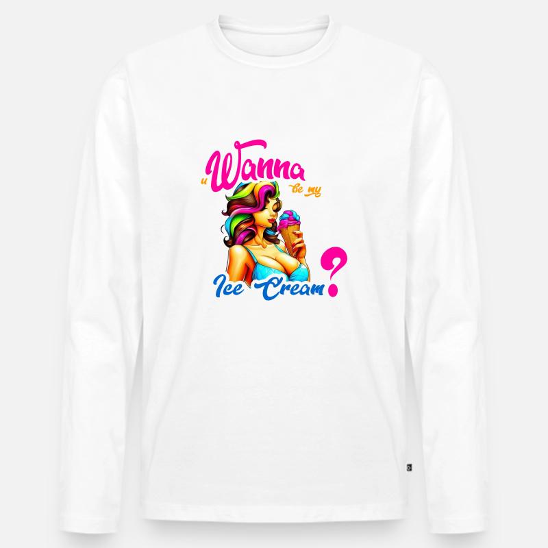 Lust auf Eiscreme? - Männer Premium Bio Langarmshirt - Weiß