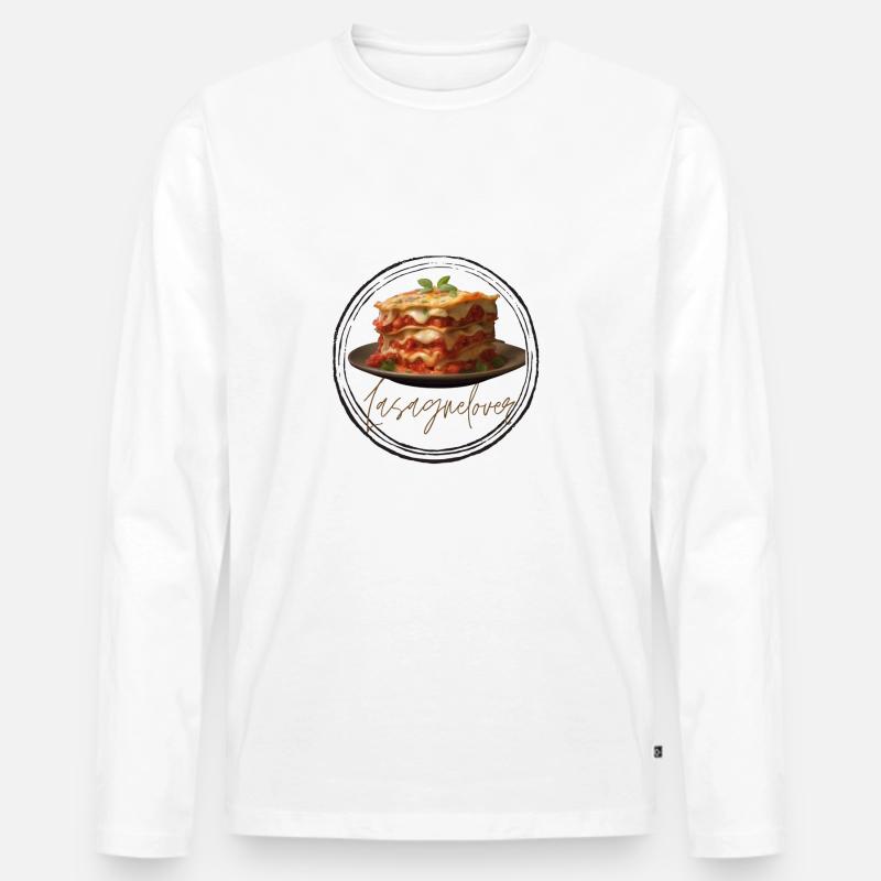 Lasagnelover - Männer Premium Bio Langarmshirt - Weiß