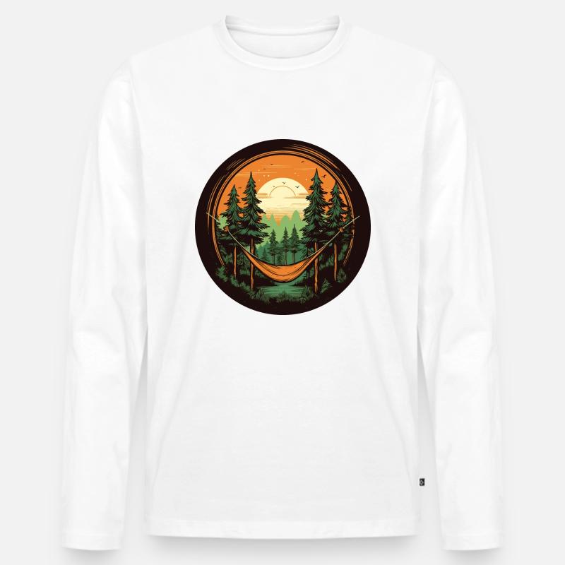 Camping Hängematte - Männer Premium Bio Langarmshirt - Weiß