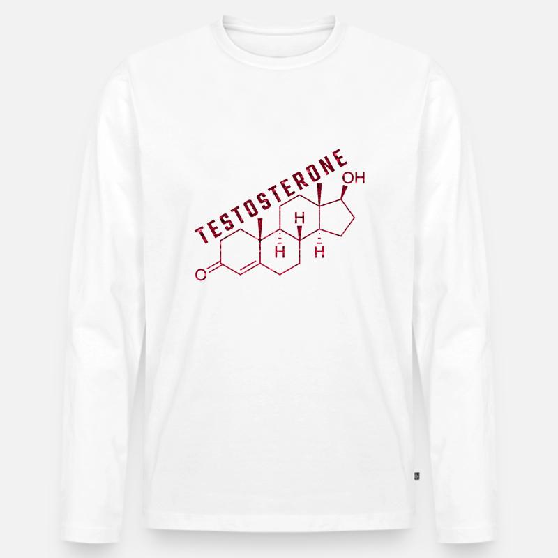 Testosteron-Molekül - Männer Premium Bio Langarmshirt - Weiß