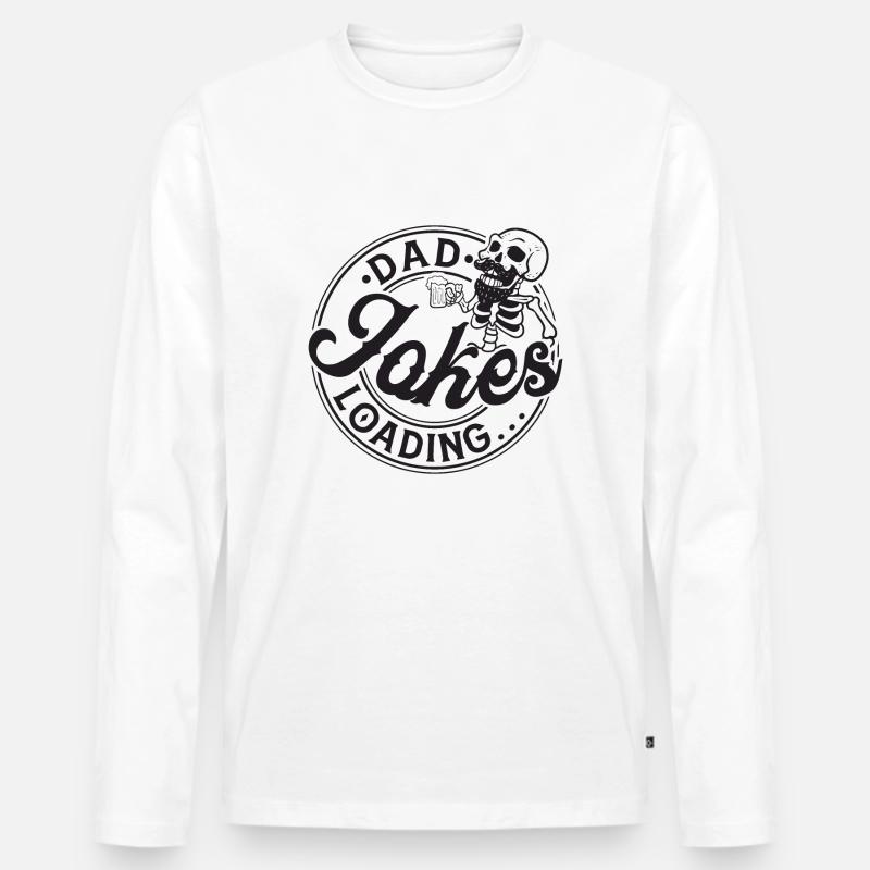 Dad Jokes Loading... - Männer Premium Bio Langarmshirt - Weiß