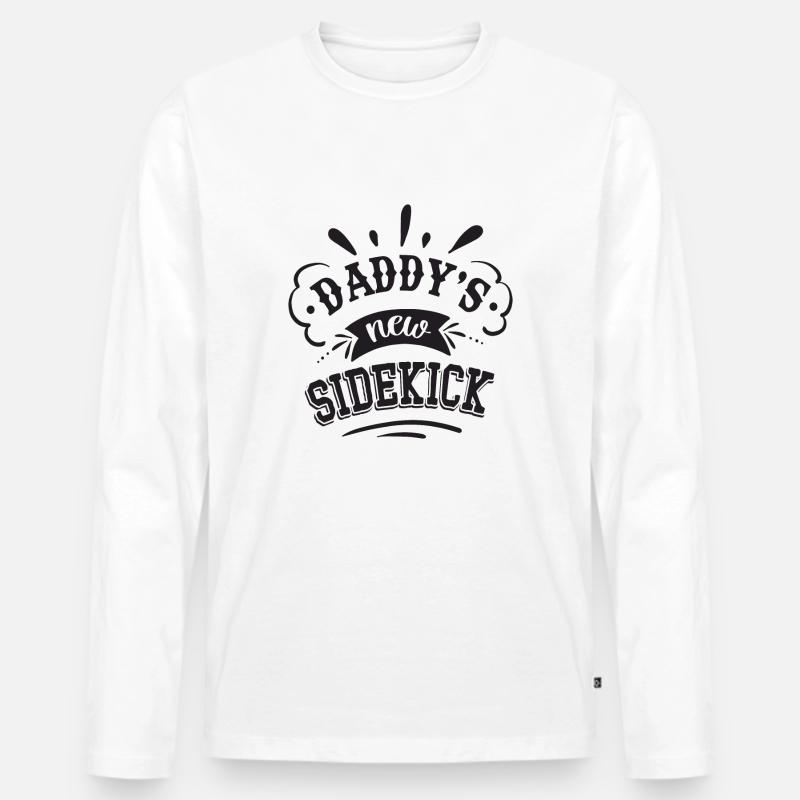 Daddy´s new Sidekick - Männer Premium Bio Langarmshirt - Weiß