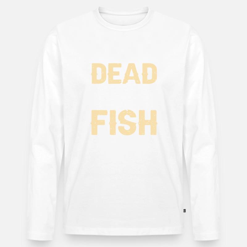 Dead Fish - Männer Premium Bio Langarmshirt - Weiß