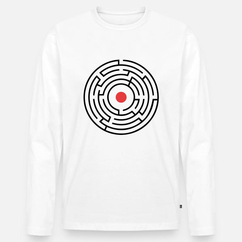 labyrinth - Männer Premium Bio Langarmshirt - Weiß