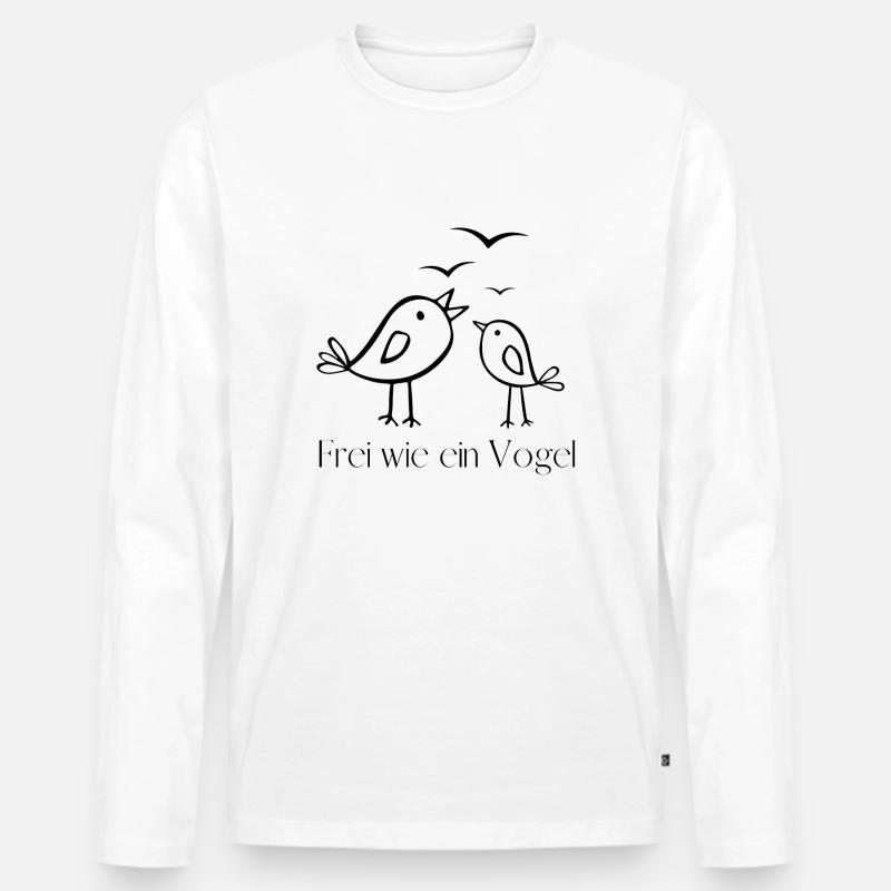 Frei wie ein Vogel - Männer Premium Bio Langarmshirt - Weiß