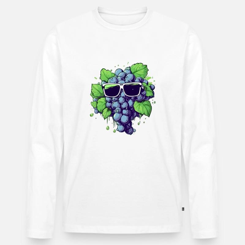 Harry-Traube - Männer Premium Bio Langarmshirt - Weiß