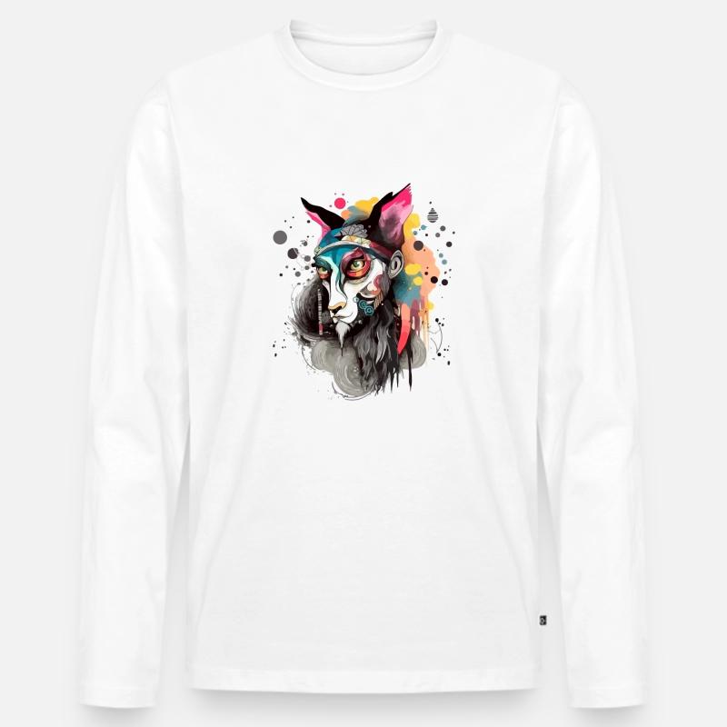 Gado der Gott - Männer Premium Bio Langarmshirt - Weiß