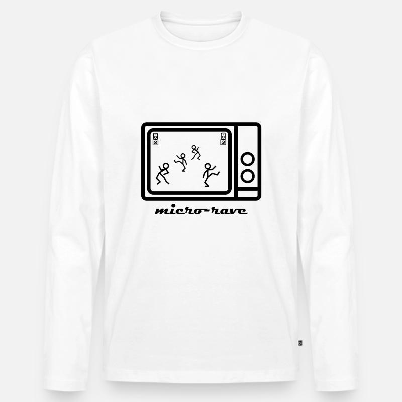 micro rave - Männer Premium Bio Langarmshirt - Weiß