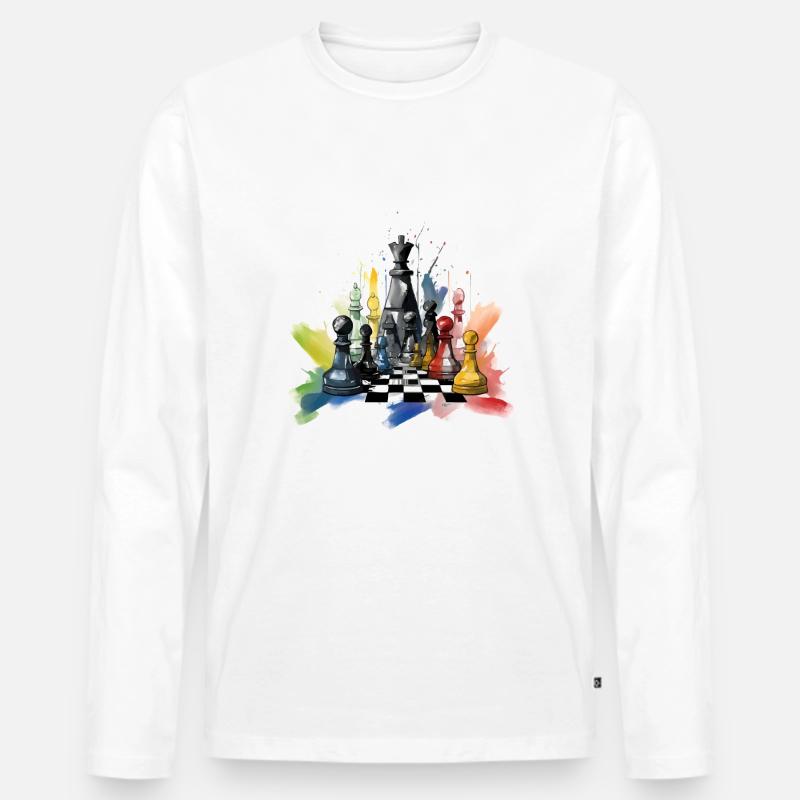 Schachkomposition Nr. 4 - Männer Premium Bio Langarmshirt - Weiß