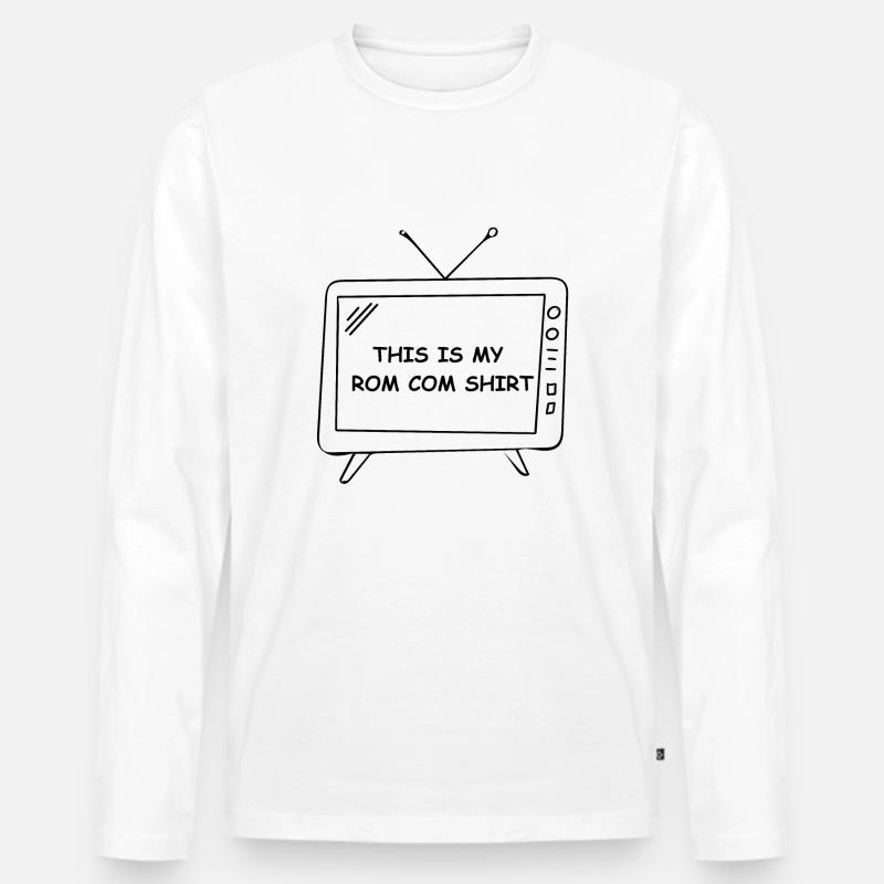 Rom Com Lustiges Zitat - Männer Premium Bio Langarmshirt - Weiß