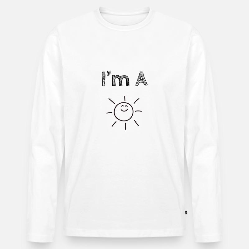 Ich bin ein Sonnenschein - Männer Premium Bio Langarmshirt - Weiß