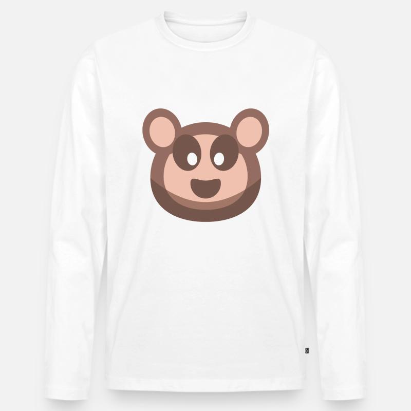 Teddybär (Bubble) - Männer Premium Bio Langarmshirt - Weiß