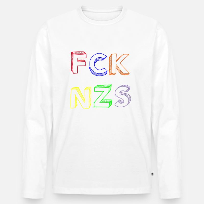 FCK NZS - Männer Premium Bio Langarmshirt - Weiß