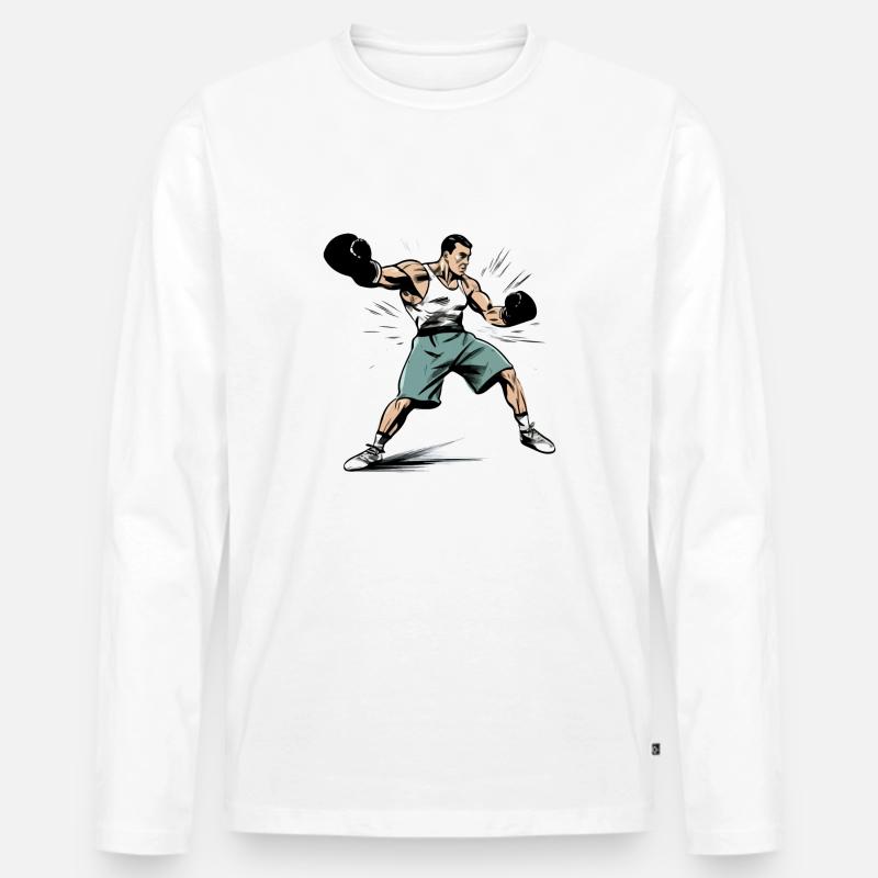 Marc der Boxer - Männer Premium Bio Langarmshirt - Weiß